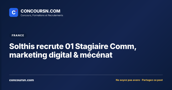 Illustration de l’article : Solthis recrute 01 Stagiaire Comm, marketing digital & mécénat