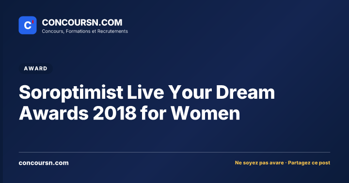 Illustration de l’article : Soroptimist Live Your Dream Awards 2018 for Women