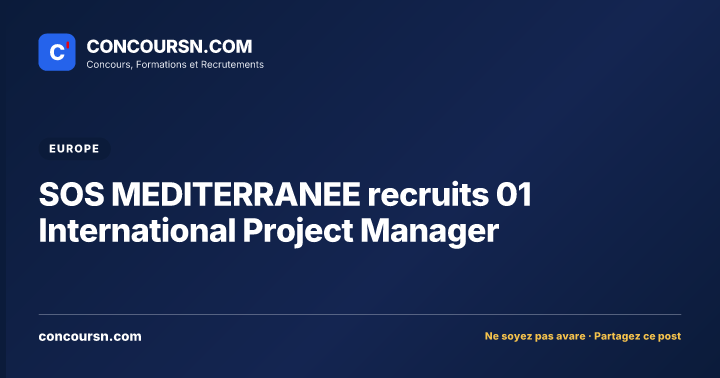 Illustration de l’article : SOS MEDITERRANEE recruits 01 International Project Manager