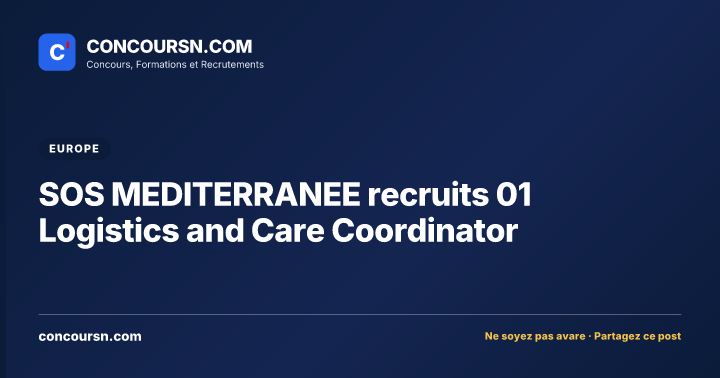 Illustration de l’article : SOS MEDITERRANEE recruits 01 Logistics and Care Coordinator