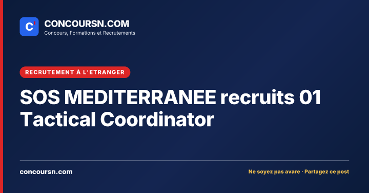 Illustration de l’article : SOS MEDITERRANEE recruits 01 Tactical Coordinator