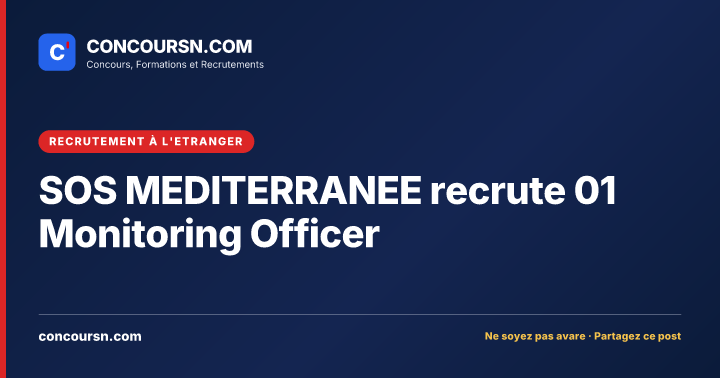 Illustration de l’article : SOS MEDITERRANEE recrute 01 Monitoring Officer