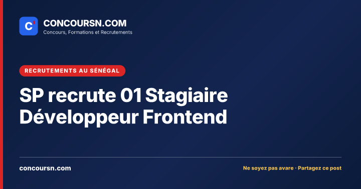 Illustration de l’article : SP recrute 01 Stagiaire Développeur Frontend