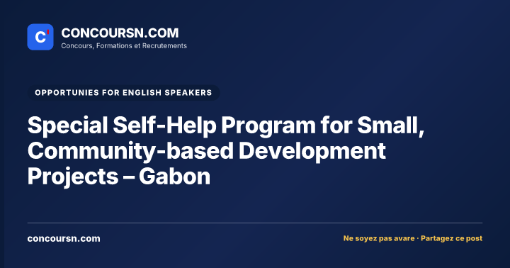 Illustration de l’article : Special Self-Help Program for Small, Community-based Development Projects – Gabon