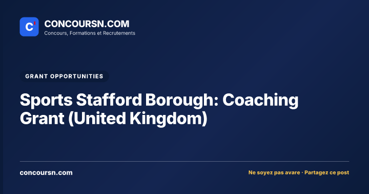 Illustration de l’article : Sports Stafford Borough: Coaching Grant (United Kingdom)