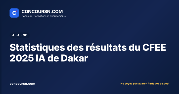 Illustration de l’article : Statistiques des résultats du CFEE 2025 IA de Dakar