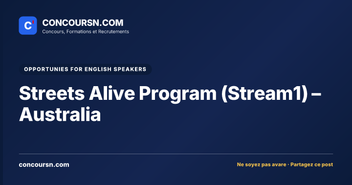 Illustration de l’article : Streets Alive Program (Stream1) – Australia