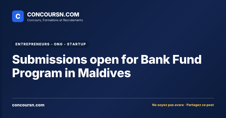 Illustration de l’article : Submissions open for Bank Fund Program in Maldives