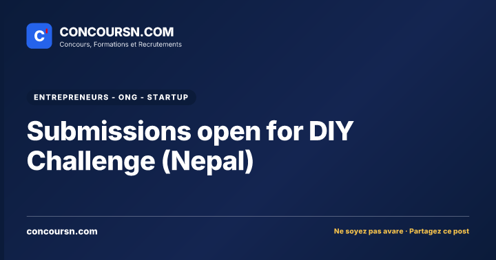 Illustration de l’article : Submissions open for DIY Challenge (Nepal)