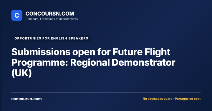 Illustration de l’article : Submissions open for Future Flight Programme: Regional Demonstrator (UK)
