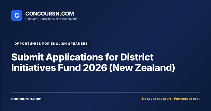 Submit Applications for District Initiatives Fund 2026 (New Zealand)