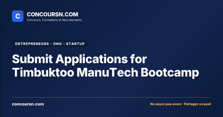 Illustration de l’article : Submit Applications for Timbuktoo ManuTech Bootcamp