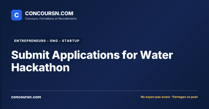Illustration de l’article : Submit Applications for Water Hackathon