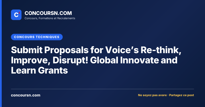 Submit Proposals for Voice’s Re-think, Improve, Disrupt! Global Innovate and Learn Grants