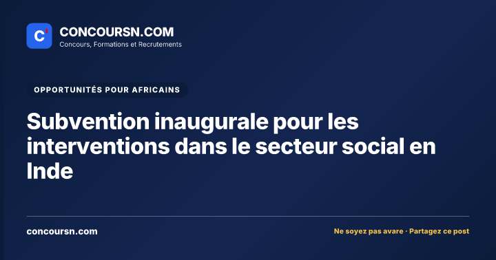 Illustration de l’article : Subvention inaugurale pour les interventions dans le secteur social en Inde