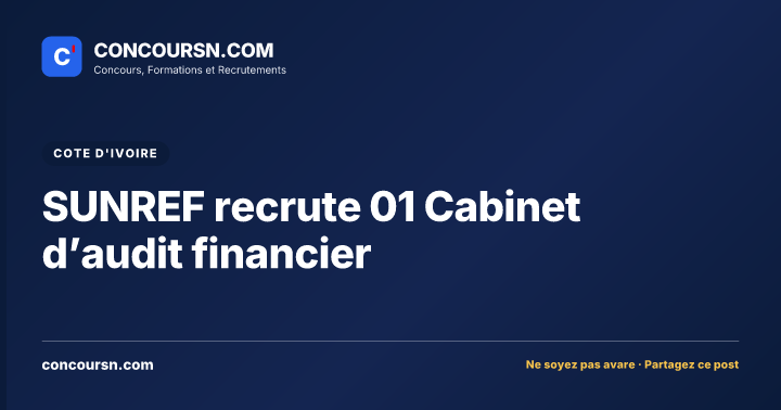 Illustration de l’article : SUNREF recrute 01 Cabinet d’audit financier