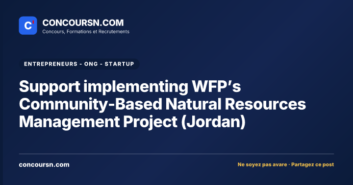 Illustration de l’article : Support implementing WFP’s Community-Based Natural Resources Management Project (Jordan)