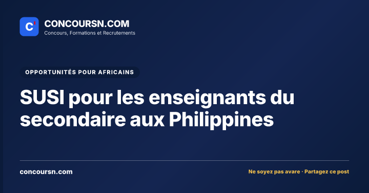 Illustration de l’article : SUSI pour les enseignants du secondaire aux Philippines