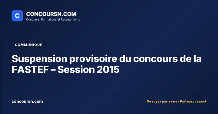 Illustration de l’article : Suspension provisoire du concours de la FASTEF – Session 2015