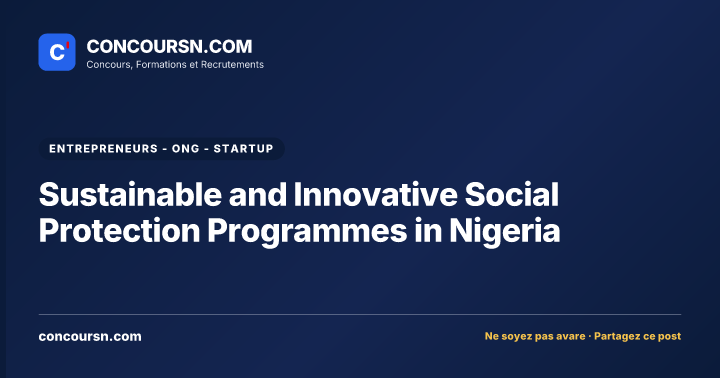 Sustainable and Innovative Social Protection Programmes in Nigeria