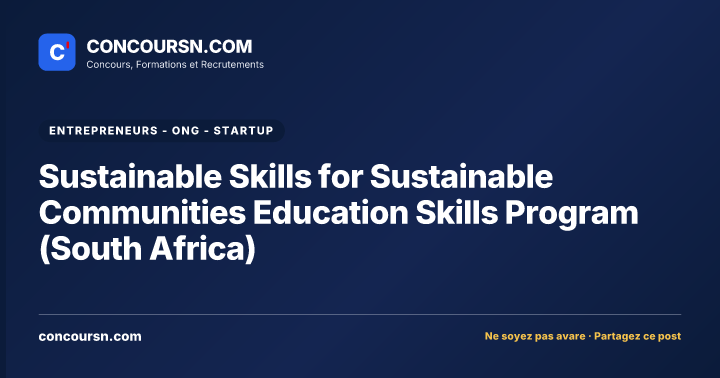 Sustainable Skills for Sustainable Communities Education Skills Program (South Africa)