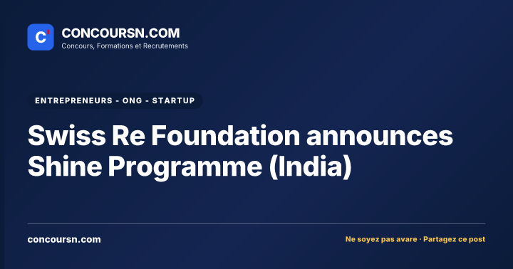 Illustration de l’article : Swiss Re Foundation announces Shine Programme (India)