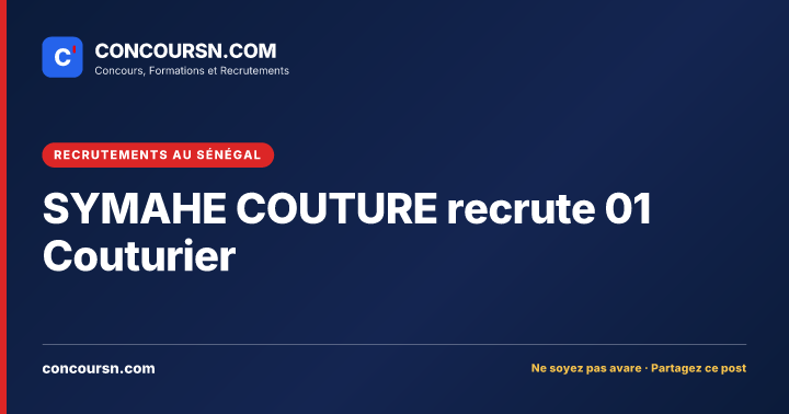 Illustration de l’article : SYMAHE COUTURE recrute 01 Couturier