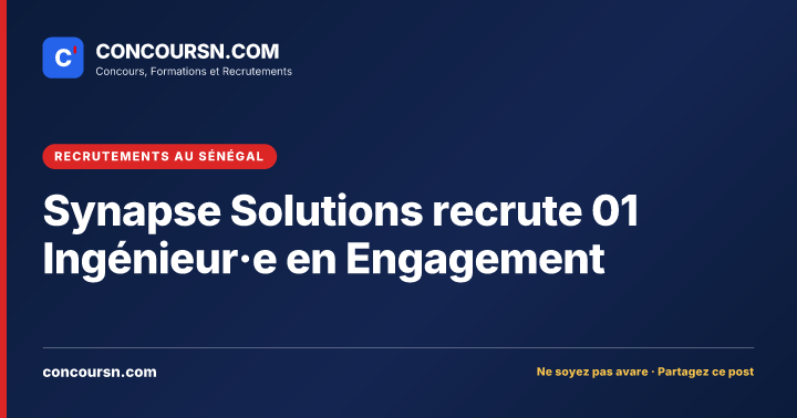 Illustration de l’article : Synapse Solutions recrute 01 Ingénieur·e en Engagement