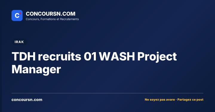 Illustration de l’article : TDH recruits 01 WASH Project Manager