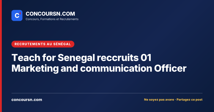 Illustration de l’article : Teach for Senegal reccruits 01 Marketing and communication Officer