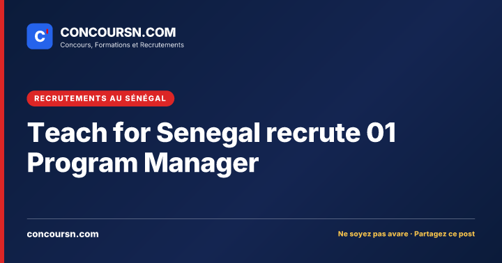 Illustration de l’article : Teach for Senegal recrute 01 Program Manager