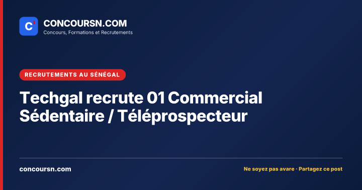 Illustration de l’article : Techgal recrute 01 Commercial Sédentaire / Téléprospecteur