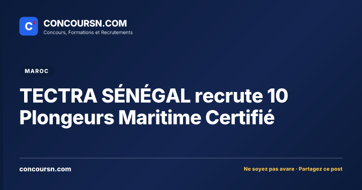 Illustration de l’article : TECTRA SÉNÉGAL recrute 10 Plongeurs Maritime Certifié