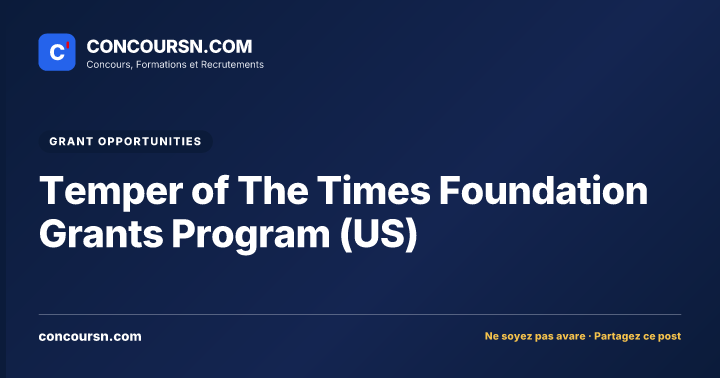 Illustration de l’article : Temper of The Times Foundation Grants Program (US)