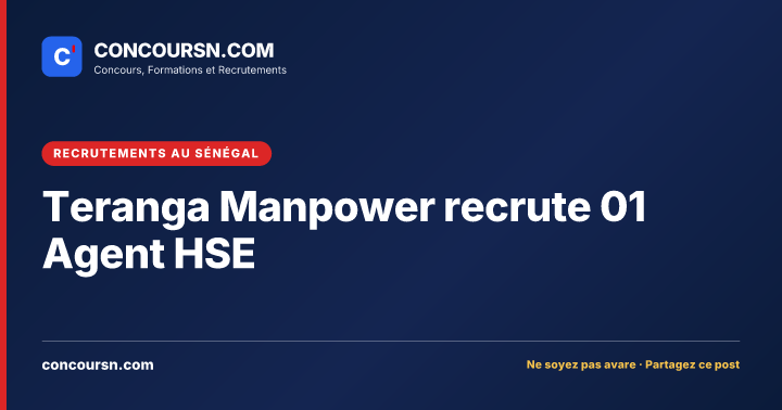 Illustration de l’article : Teranga Manpower recrute 01 Agent HSE