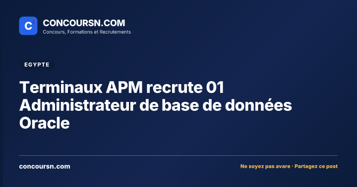 Illustration de l’article : Terminaux APM recrute 01 Administrateur de base de données Oracle