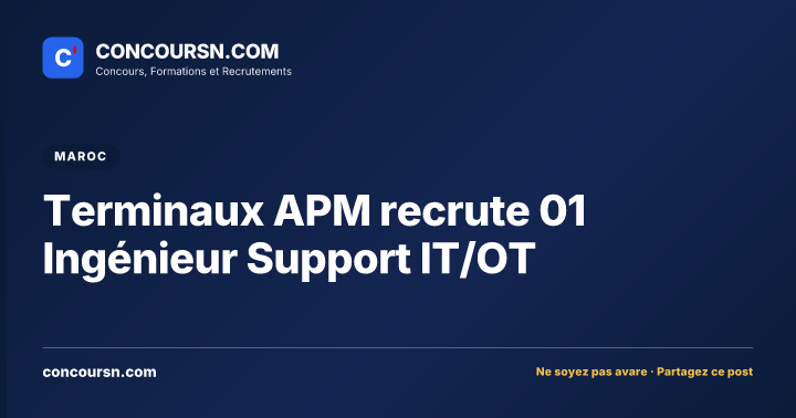 Illustration de l’article : Terminaux APM recrute 01 Ingénieur Support IT/OT