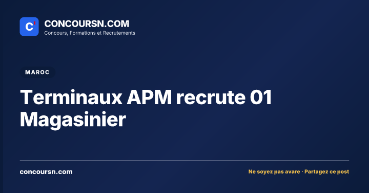 Illustration de l’article : Terminaux APM recrute 01 Magasinier