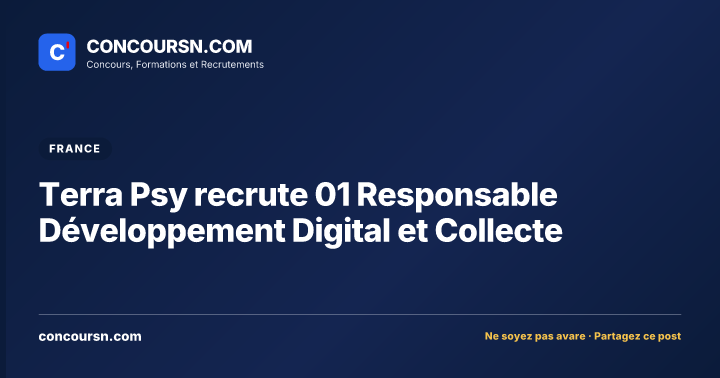 Illustration de l’article : Terra Psy recrute 01 Responsable Développement Digital et Collecte