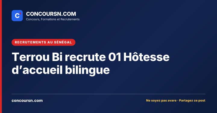 Illustration de l’article : Terrou Bi recrute 01 Hôtesse d’accueil bilingue