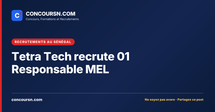 Illustration de l’article : Tetra Tech recrute 01 Responsable MEL