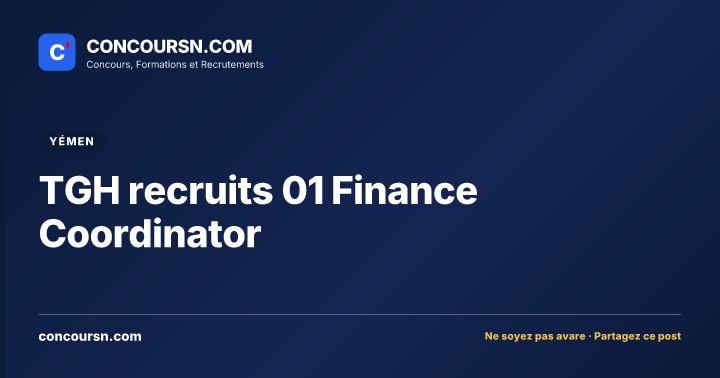 TGH recruits 01 Finance Coordinator