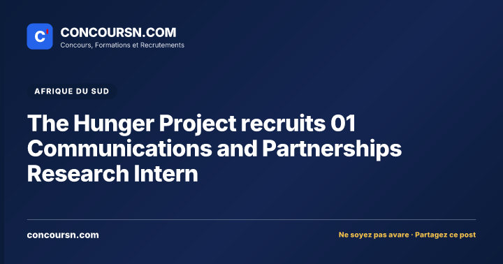 The Hunger Project recruits 01 Communications and Partnerships Research Intern