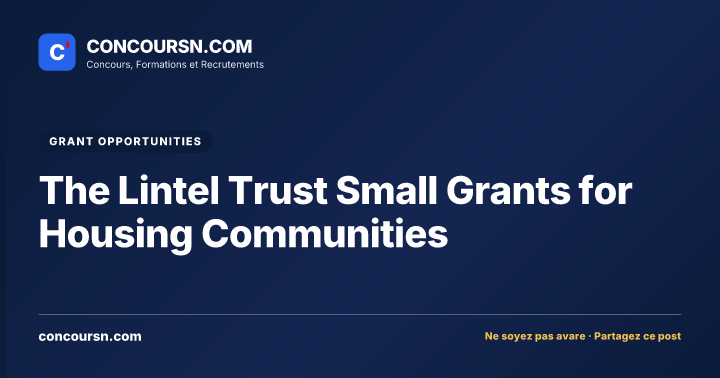 Illustration de l’article : The Lintel Trust Small Grants for Housing Communities