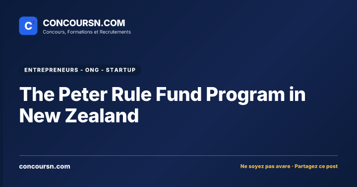 Illustration de l’article : The Peter Rule Fund Program in New Zealand