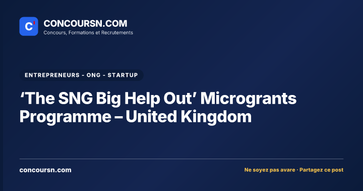 Illustration de l’article : ‘The SNG Big Help Out’ Microgrants Programme – United Kingdom