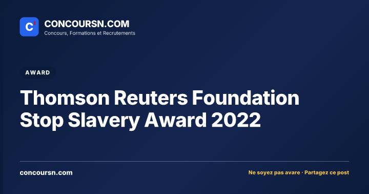 Illustration de l’article : Thomson Reuters Foundation Stop Slavery Award 2022