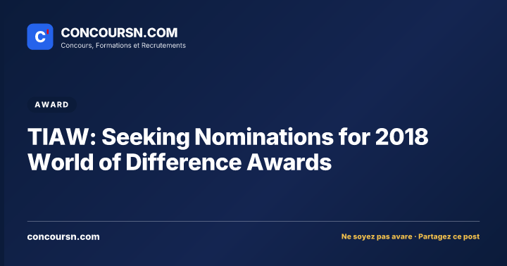 Illustration de l’article : TIAW: Seeking Nominations for 2018 World of Difference Awards