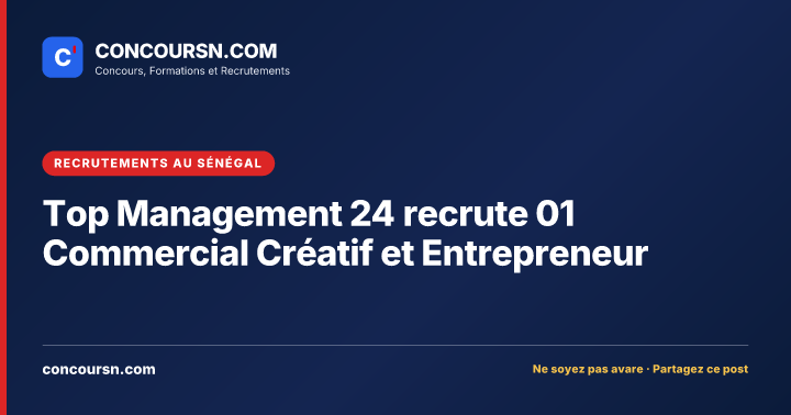 Illustration de l’article : Top Management 24 recrute 01 Commercial Créatif et Entrepreneur