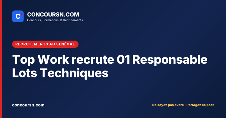 Illustration de l’article : Top Work recrute 01 Responsable Lots Techniques